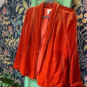 Chicos Velvety Orange Blazer like new condition